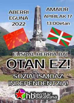 ABERRI EGUNA 2022: EUSKAL HERRIA BAI OTAN EZ! SOZIALISMOAZ INDEPENDENTZIA! ABERRI EGUNA 2022: EUSKAL HERRIA BAI OTAN EZ! SOZIALISMOAZ INDEPENDENTZIA! (Bideo)